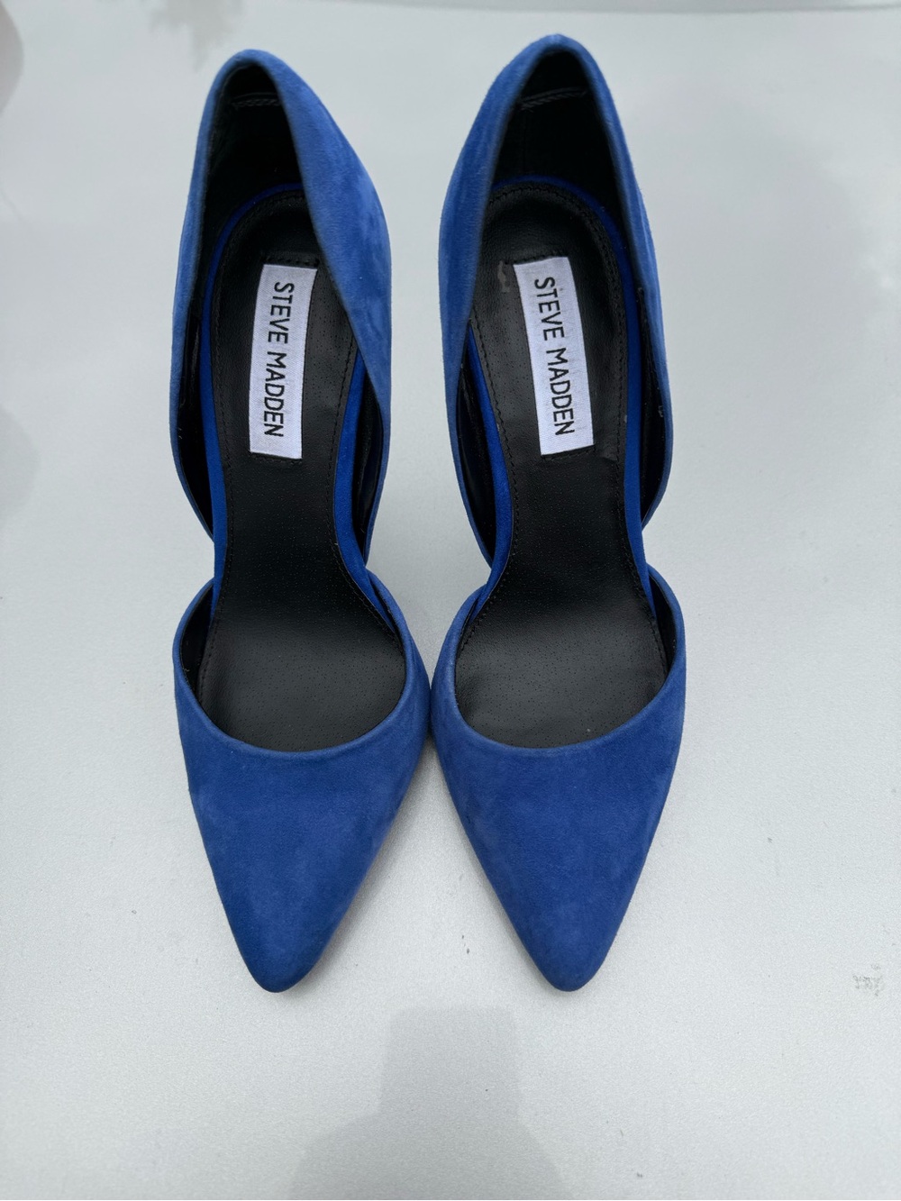 Steve Madden Blue Suede Pointed Toe Stiletto Heels Size 7.5 - Picture 2 of 5